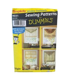 Simplicity 4031 Window Treatments Sewing Pattern One Size For Dummies